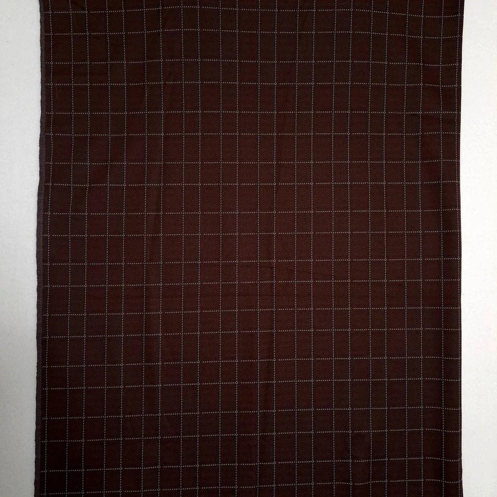 Vintage Windowpane Check Fabric 1.28 Yards 60